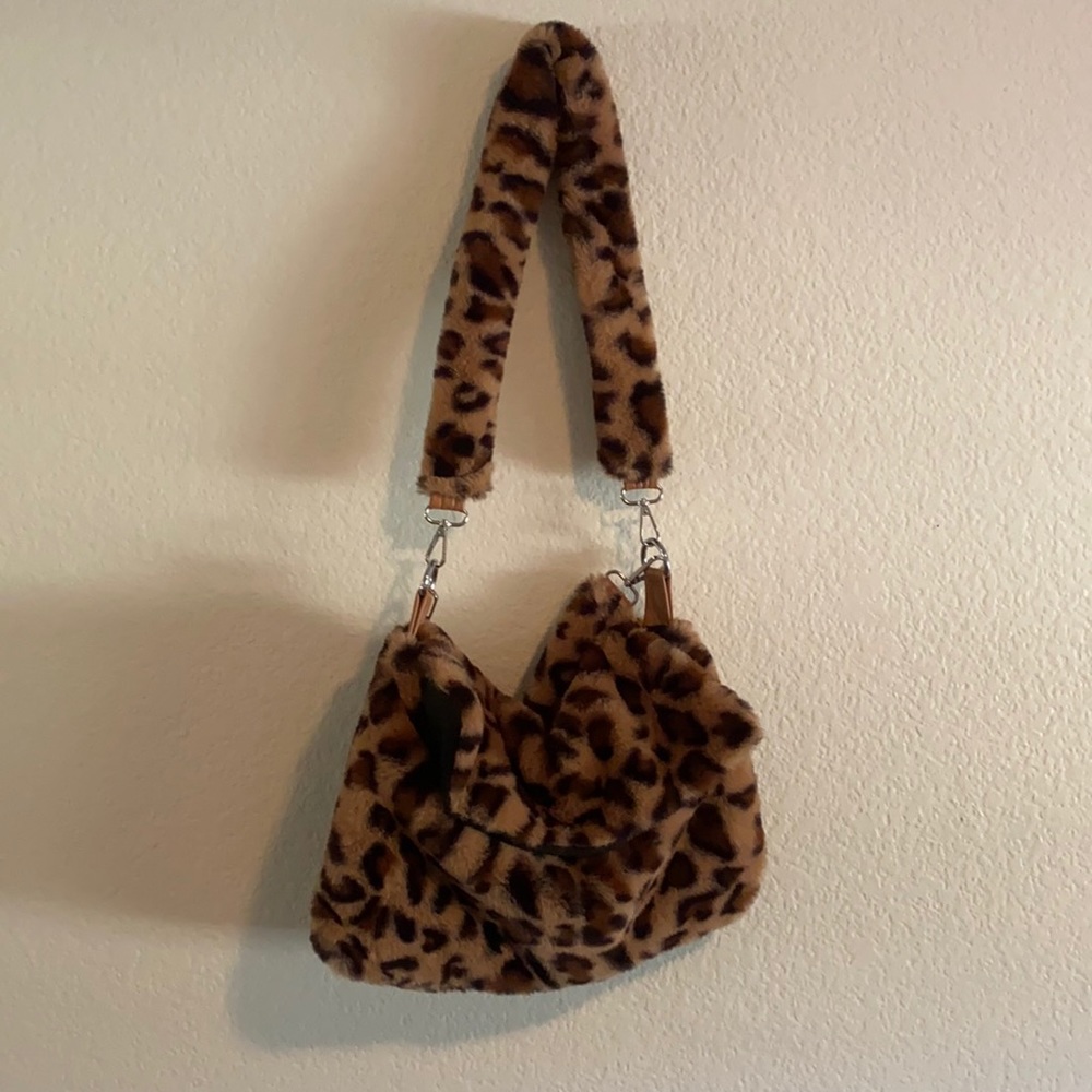 Fluffy Cheetah Print Bag